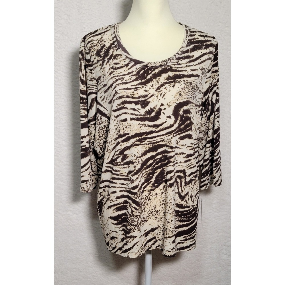 Laura Ashley Blouse Top 3/4 Sleeve NWT 1X Studded Pullover Shirt Women's 0461
